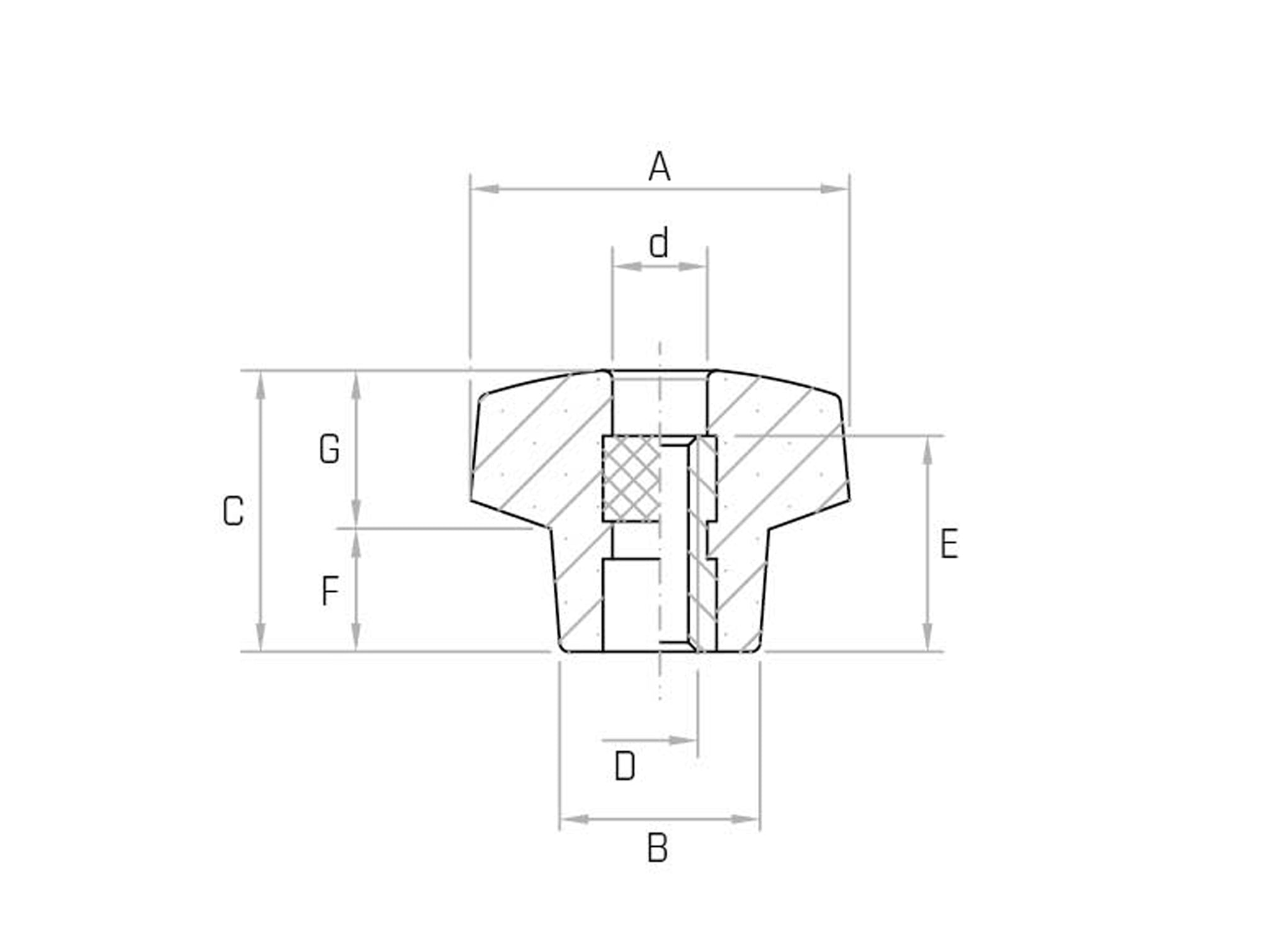 VB/FP - Six-lobe handwheel with solid under-head (Pack of 10) - Gamm VB/FP - Six-lobe handwheel with solid under-head (Pack of 10) - Gamm